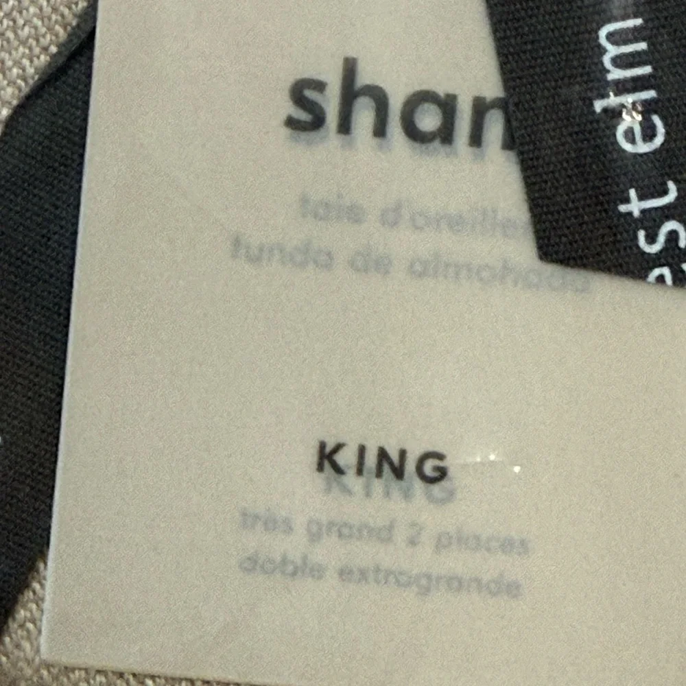 West Elm Hemp Cotton King Sham Desert Flax NWT